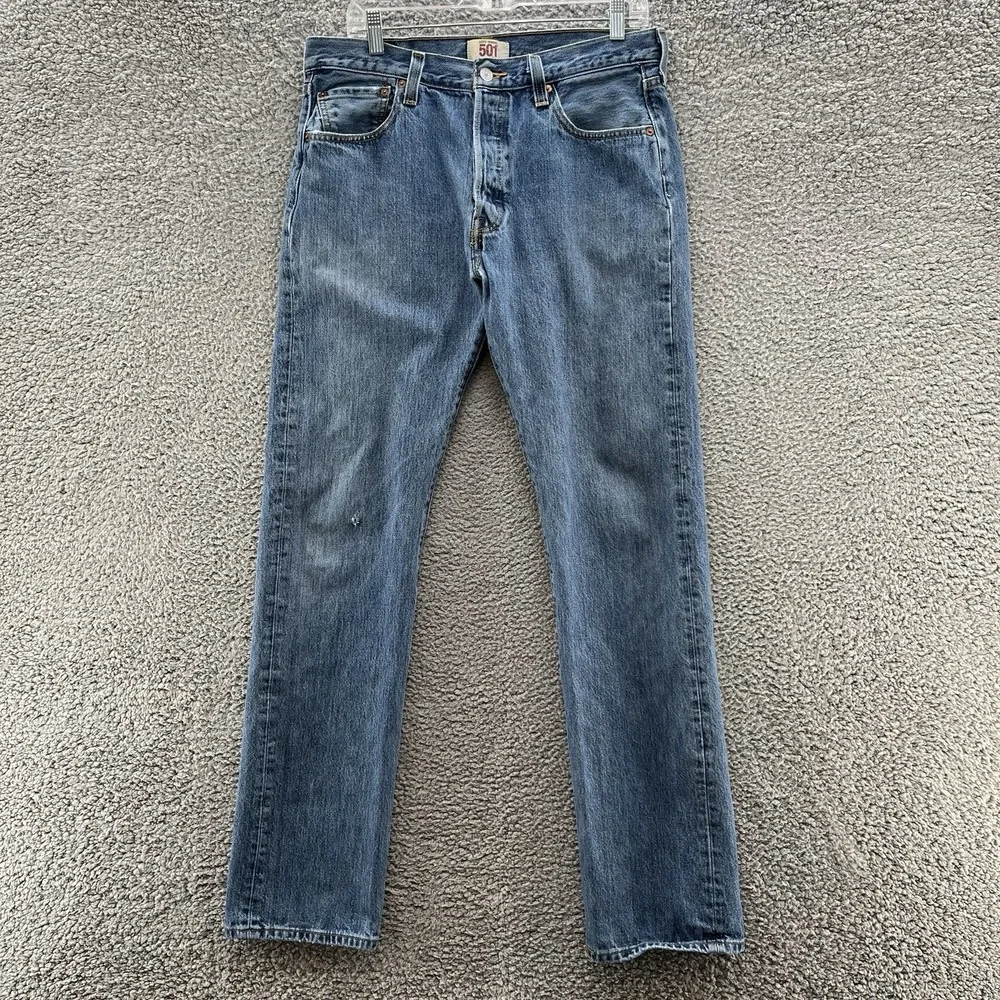 VTG Levis 501 Jeans Mens 34X33 Blue Straight Leg Button Fly Y2K Denim